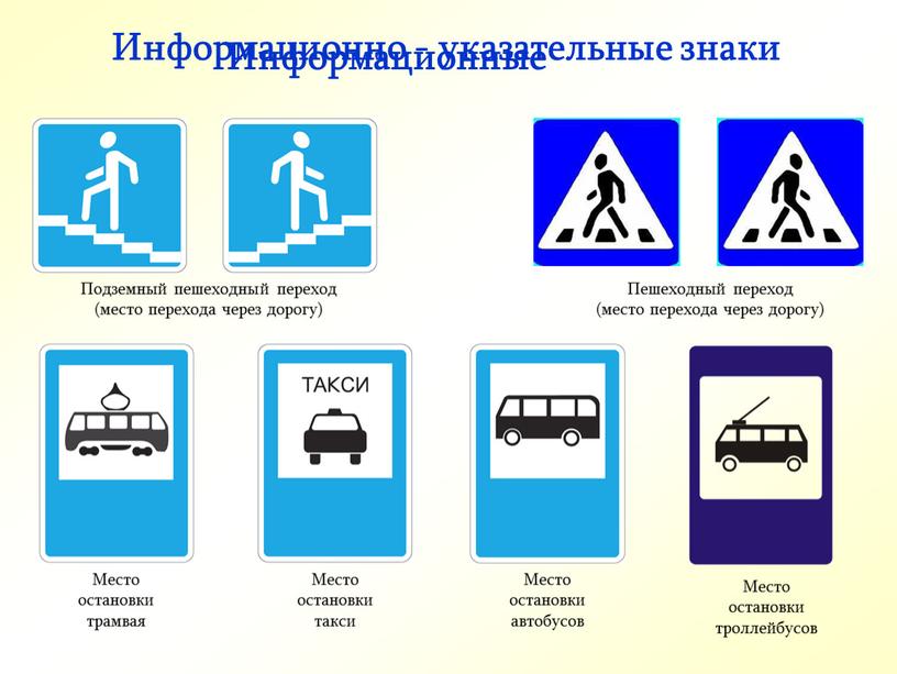 Информационно - указательные знаки