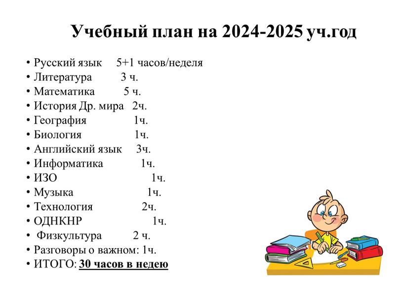 Учебный план на 2024-2025 уч.год