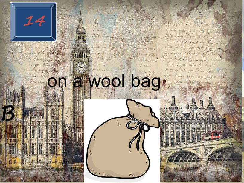 on a wool bag B 14