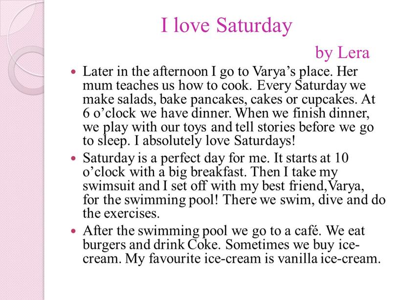 I love Saturday by
