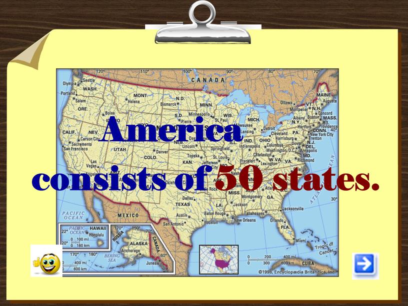 America consists of 50 states