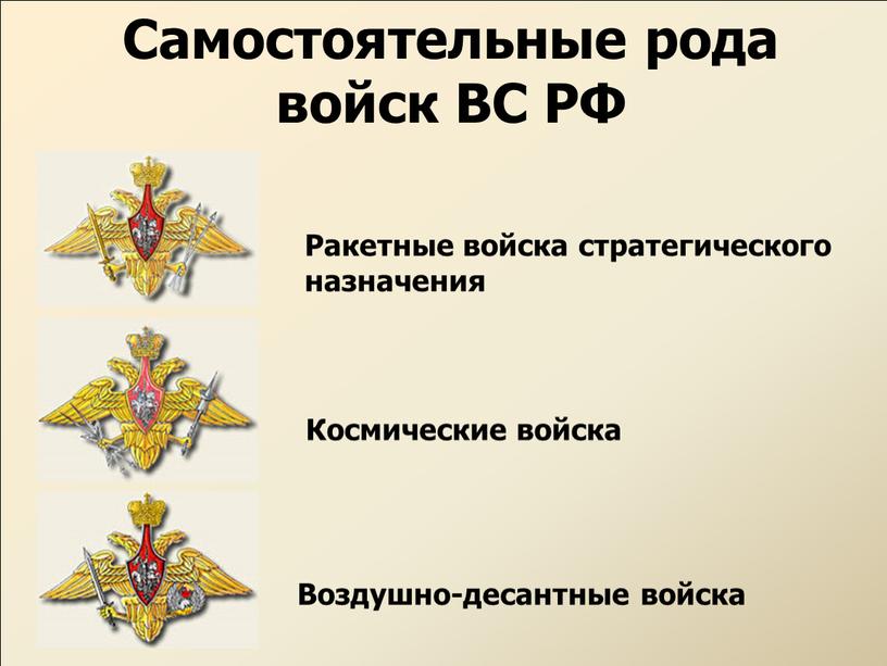 Самостоятельные рода войск ВС РФ