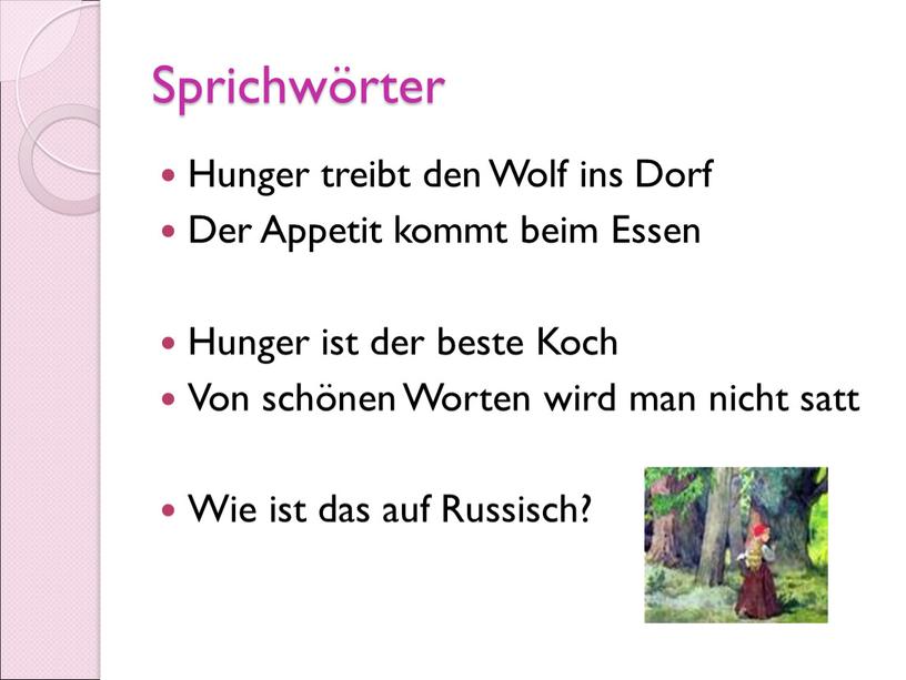 Sprichwörter Hunger treibt den