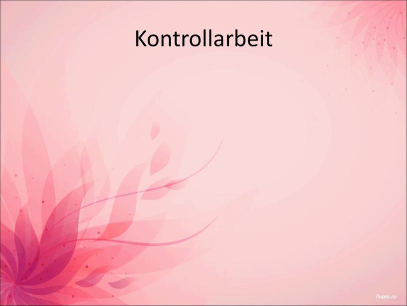 Kontrollarbeit