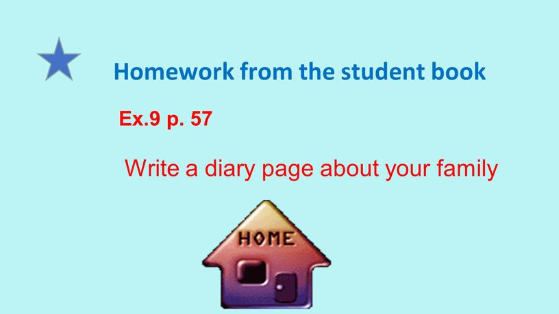 Homework from the student book