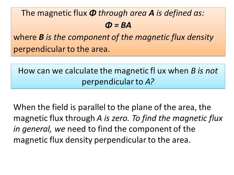 The magnetic flux Φ through area