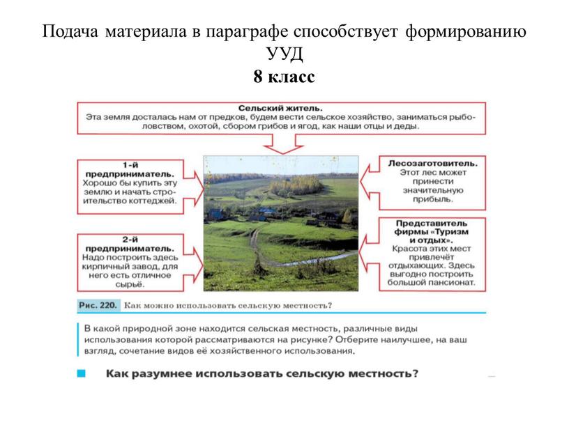 Подача материала в параграфе способствует формированию