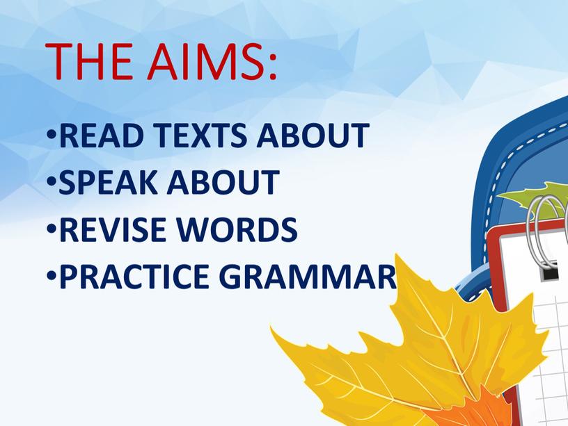 THE AIMS: READ TEXTS ABOUT SPEAK