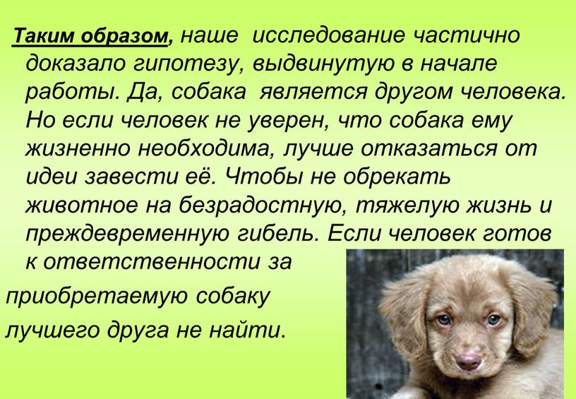 Таким образом , наше исследование частично доказало гипотезу, выдвинутую в начале работы