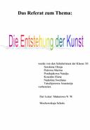 Реферат по немецкому языку по теме "Возникновение искусства"