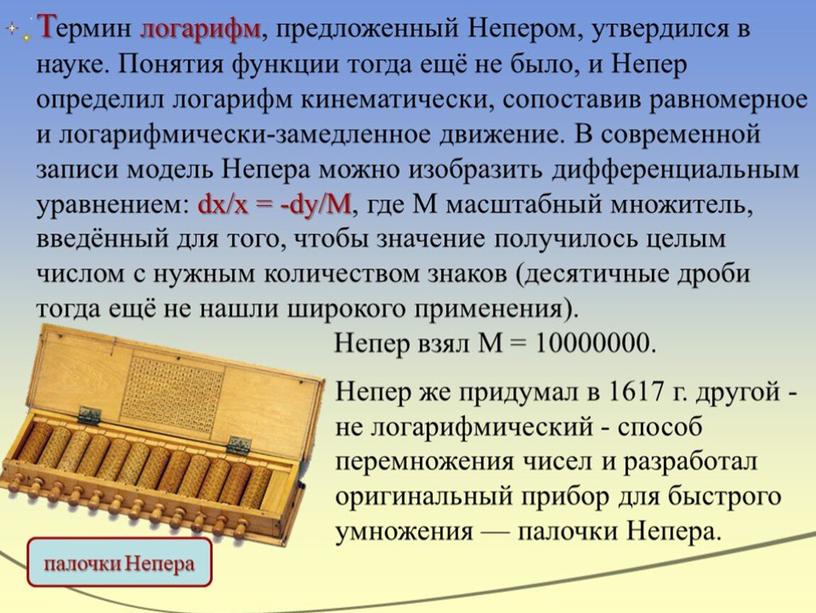 История логарифмов.