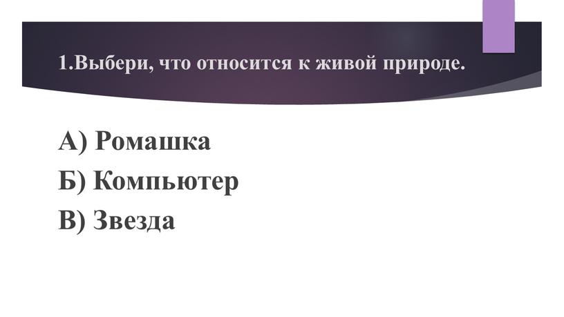 Выбери, что относится к живой природе