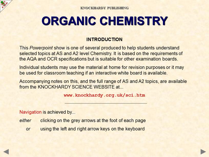 INTRODUCTION This Powerpoint show is one of several produced to help students understand selected topics at