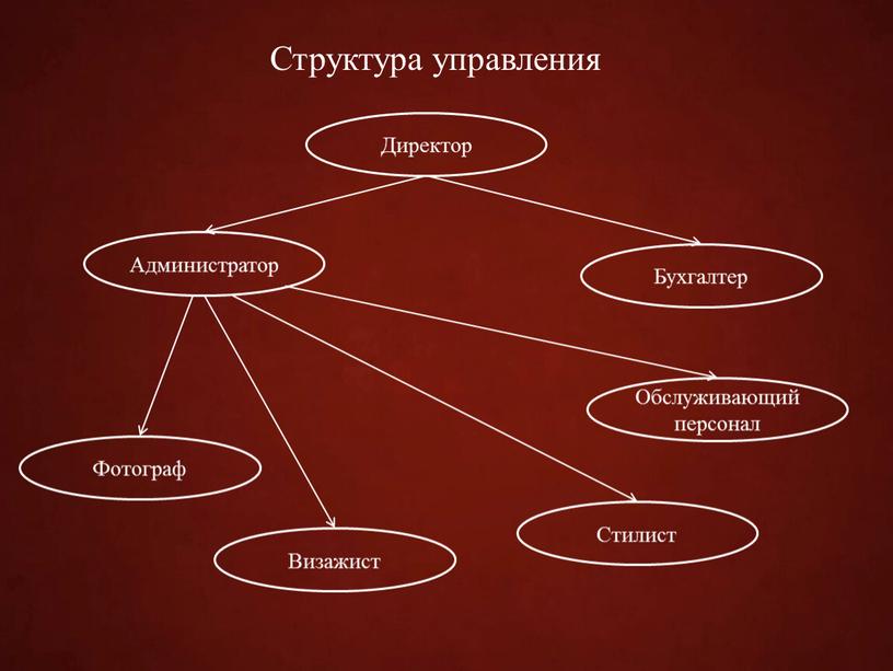 Структура управления Визажист Бухгалтер