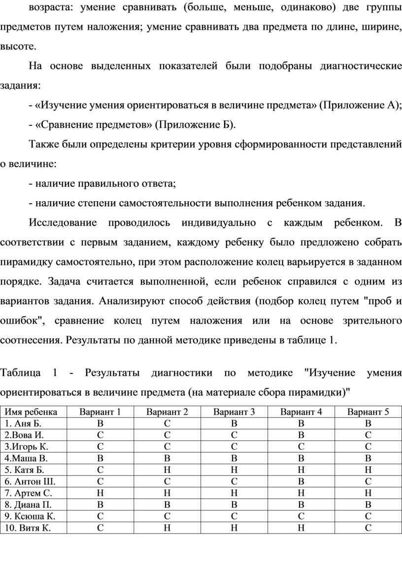 Формирование представлений о величине предметов у детей младшего  дошкольного возраста в игровой деятельности