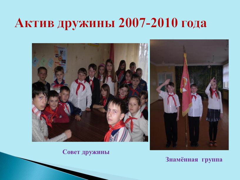 Актив дружины 2007-2010 года Совет дружины