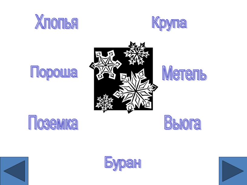 Хлопья Крупа Пороша Метель Поземка