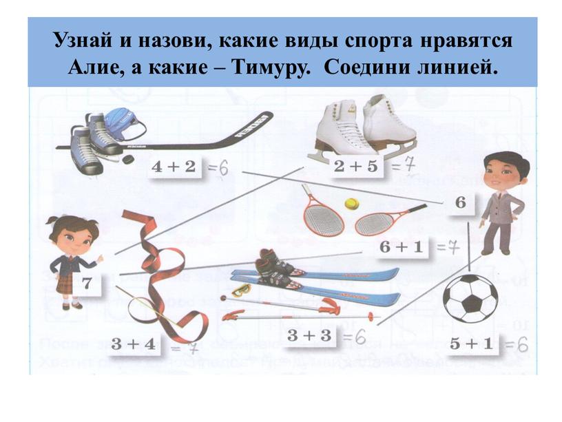 Узнай и назови, какие виды спорта нравятся