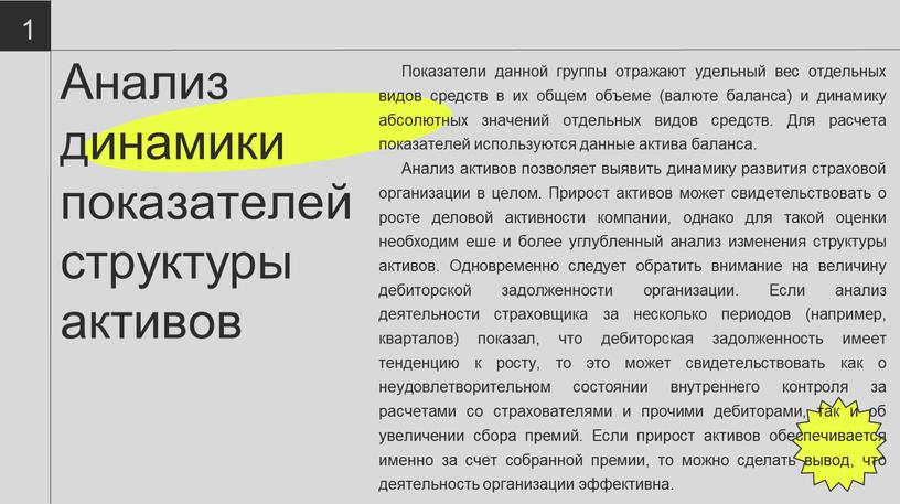 Анализ динамики показателей структуры активов 12