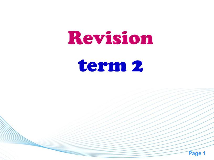 Revision term 2