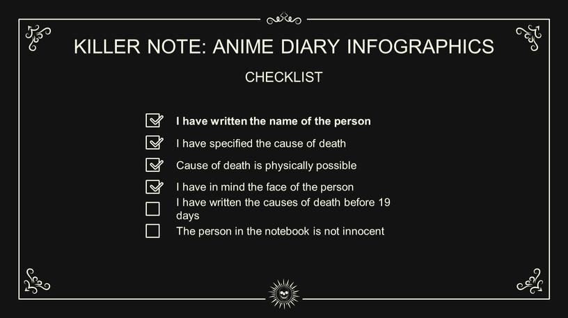 KILLER NOTE: ANIME DIARY INFOGRAPHICS