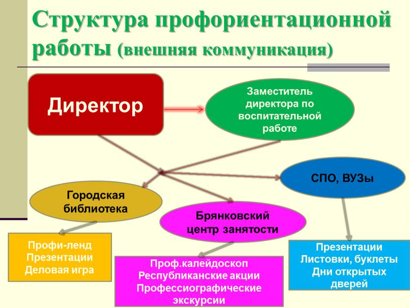 Структура профориентационной работы (внешняя коммуникация)