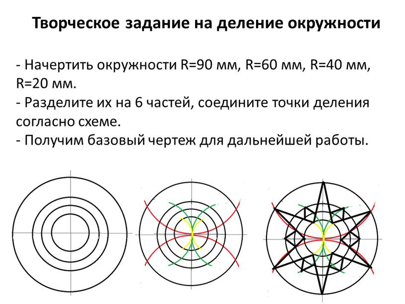 Творческое задание на деление окружности -