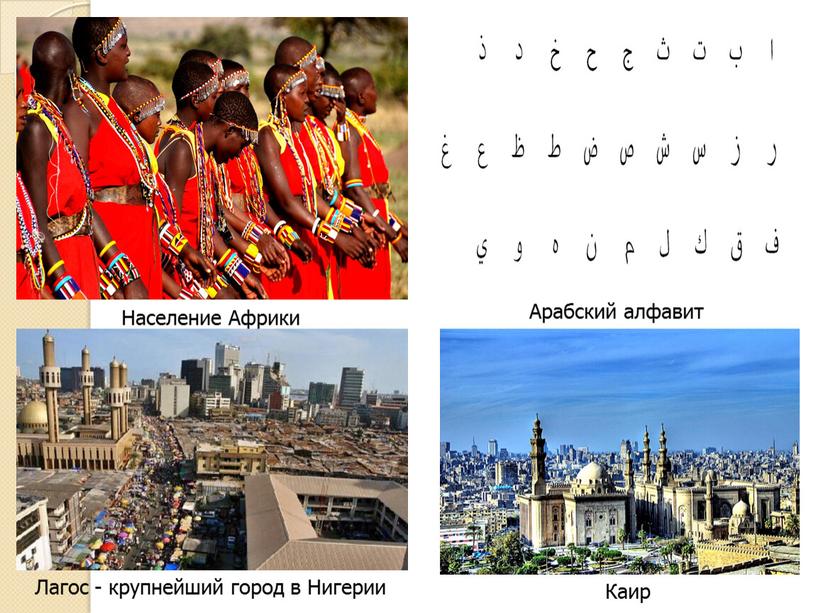Население Африки Арабский алфавит