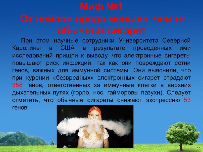 Миф №1 От вейпов вреда меньше, чем от обычных сигарет