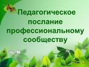 Обложка для материала Педагогическое послание профессиональному сообществу