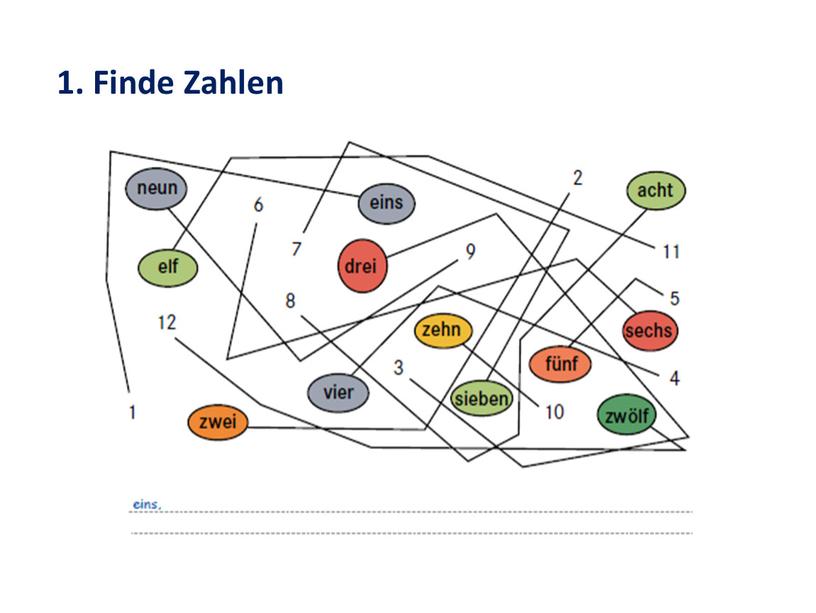 1. Finde Zahlen