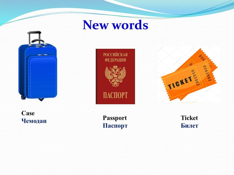 New words Case Чемодан Passport