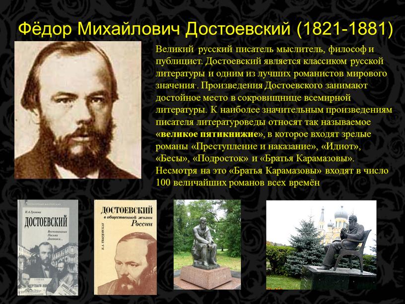 Фёдор Михайлович Достоевский (1821-1881)