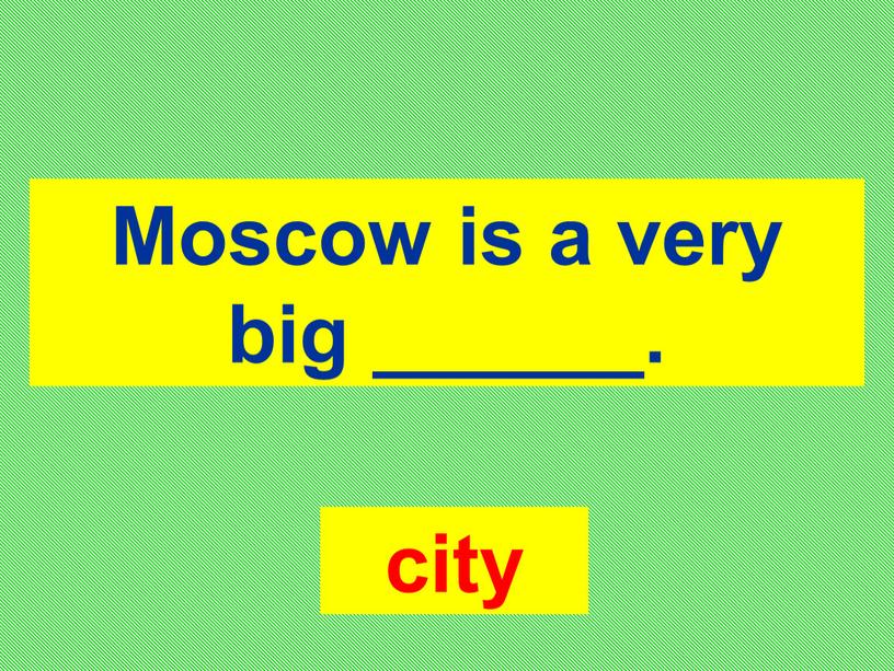 Moscow is a very big ______. city