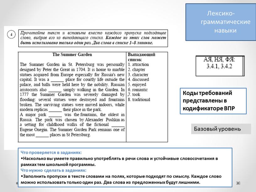 Лексико- грамматические навыки