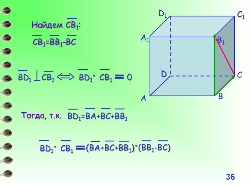 36 Найдем СВ1: СВ1=BB1-BC