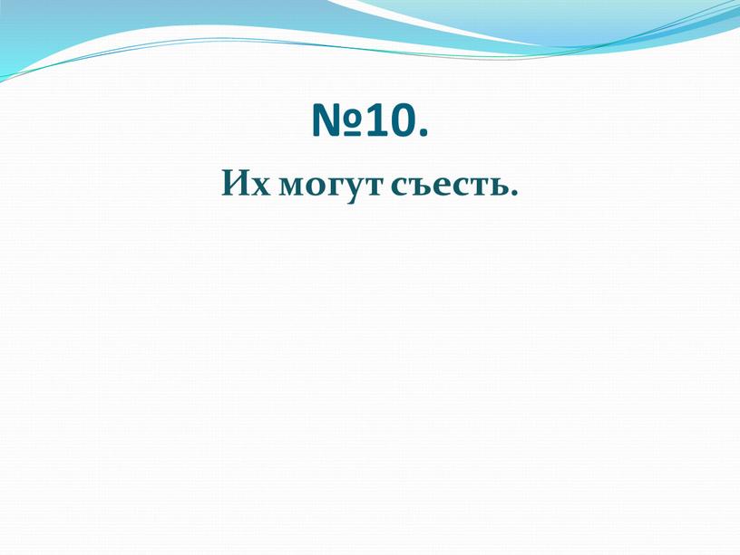 №10. Их могут съесть.