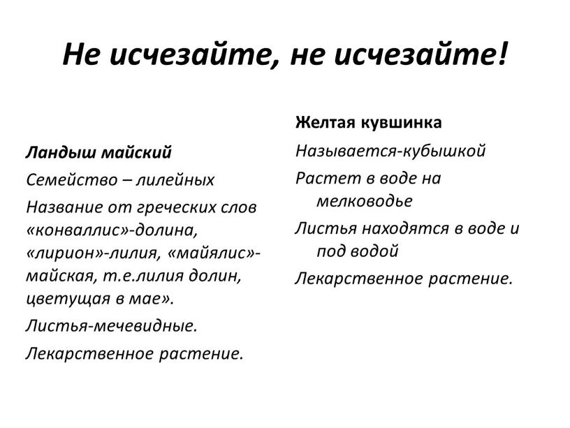 Не исчезайте, не исчезайте! Ландыш майский