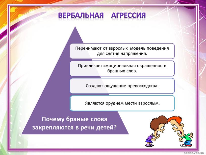 Вербальная агрессия Почему браные слова закрепляются в речи детей?