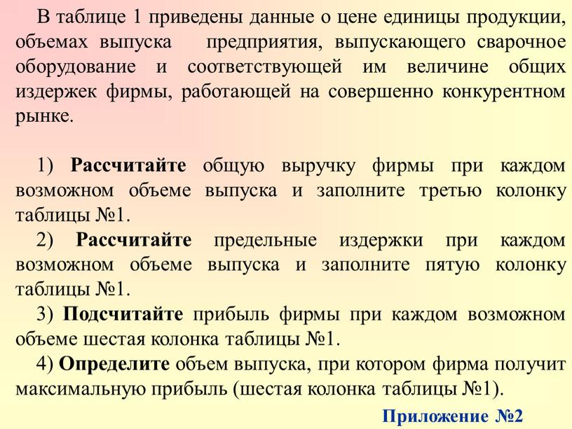 В таблице 1 приведены данные о цене единицы продукции, объемах выпуска предприятия, выпускающего сварочное оборудование и соответствующей им величине общих издержек фирмы, работающей на совершенно…