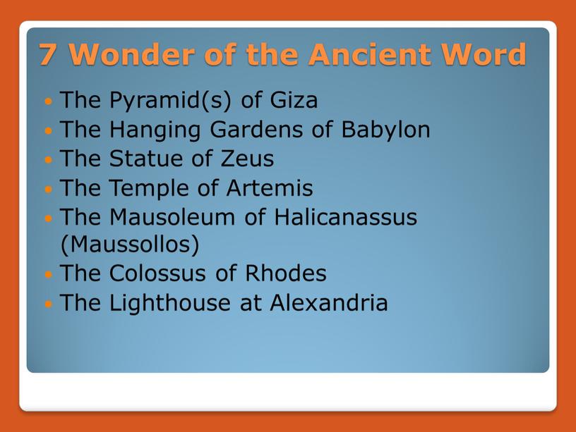 Wonder of the Ancient Word The