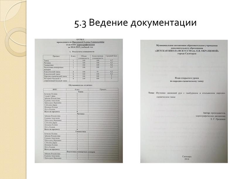 5.3 Ведение документации