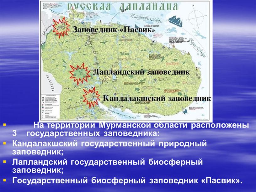 На территории Мурманской области расположены 3 государственных заповедника: