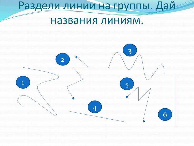 Раздели линии на группы. Дай названия линиям