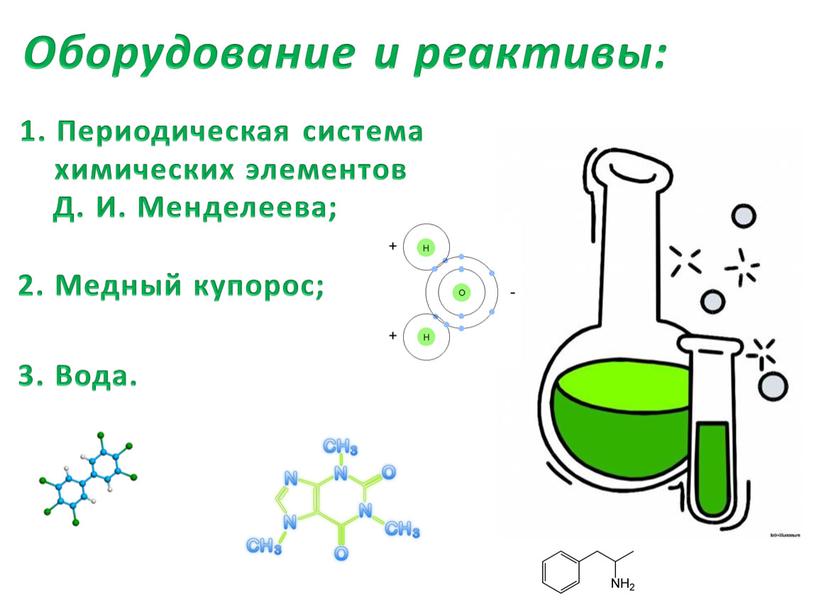 Оборудование и реактивы: 1. Периодическая система химических элементов