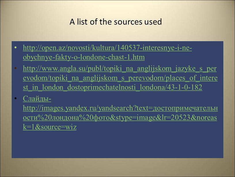 A list of the sources used http://open