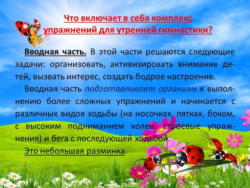 Что включает в себя комплекс упражнений для утренней гимнастики?