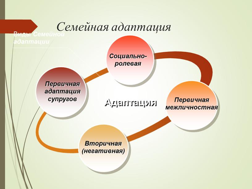 Семейная адаптация Социально-ролевая