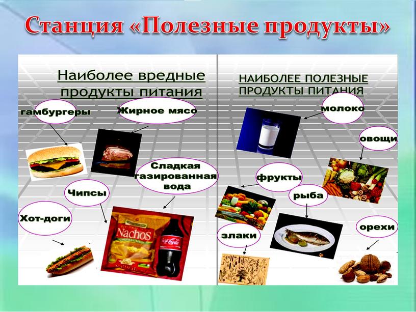 Станция «Полезные продукты»