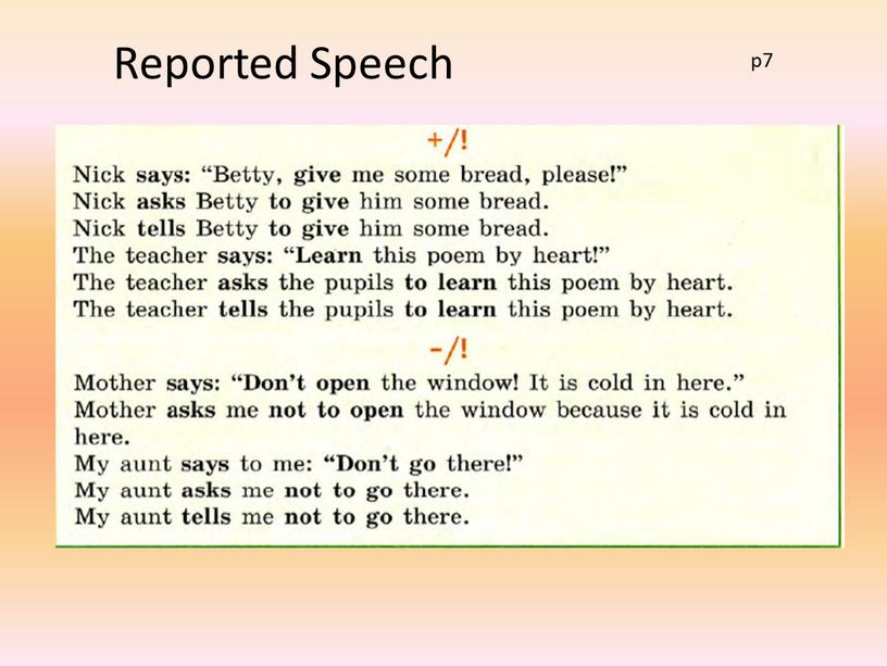 Reported Speech p7